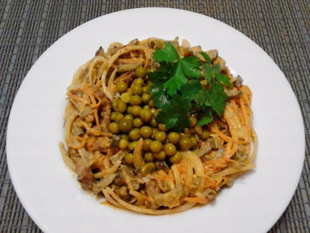 Liver salad Gluttony with garlic