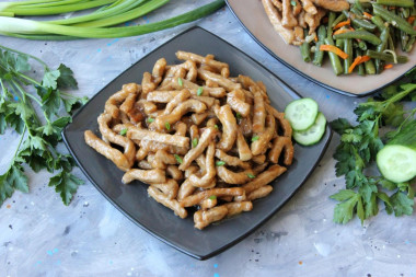 Stir fry meat in soy sauce