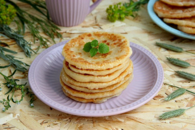 Flatbreads with cheese without yeast on kefir in a frying pan