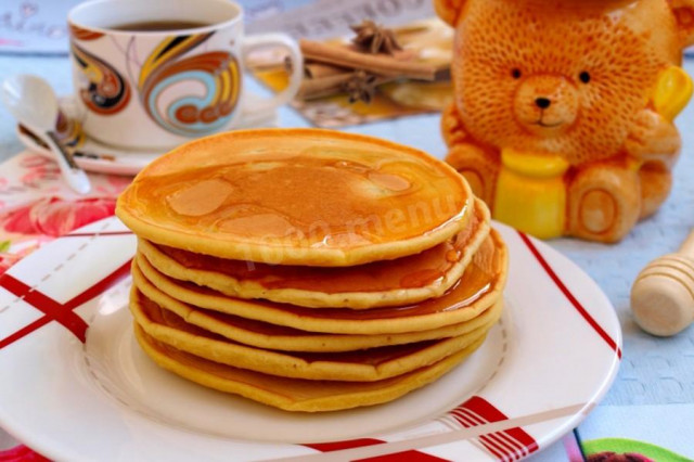 Pancakes on water and eggs with vanilla and olive oil