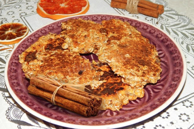 Oatmeal cookies in a frying pan