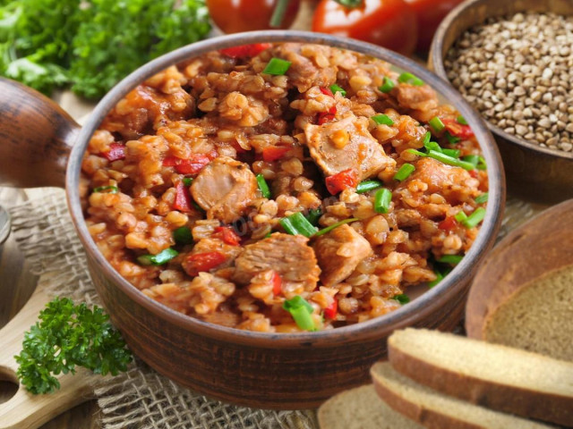 Buckwheat in pots with vegetables