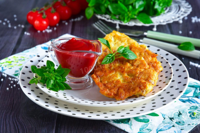 Chopped pollock fish cutlets