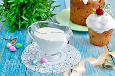 Icing sugar with gelatin for cake