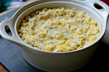 Buckwheat porridge with rice on water