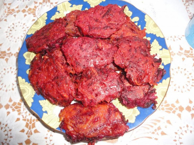 Beetroot and potato pancakes