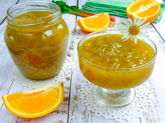 Rhubarb jam with orange for winter