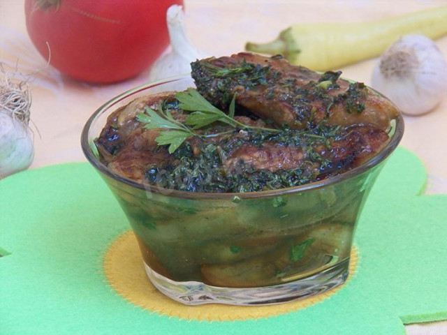 Asian eggplant with garlic, honey and hot pepper