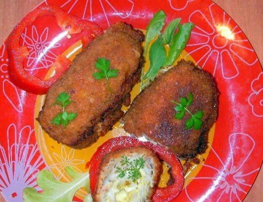 Pollock cutlets in batter