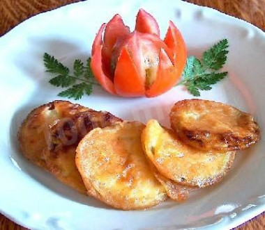 Zucchini in batter on beer