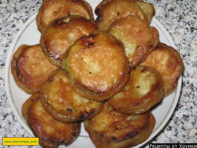 Zucchini in batter on beer