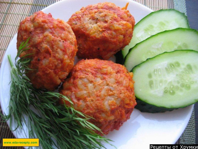 Minced meat hedgehogs with rice in the oven