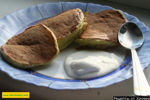 Zucchini pancakes with sugar