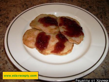 Yeast pancakes with milk and vegetable oil butter