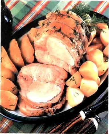 Roast pork with pears