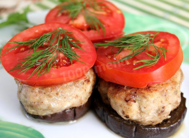 Pork cutlets with eggplant