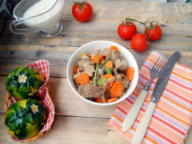 Beef stew with carrots and onions