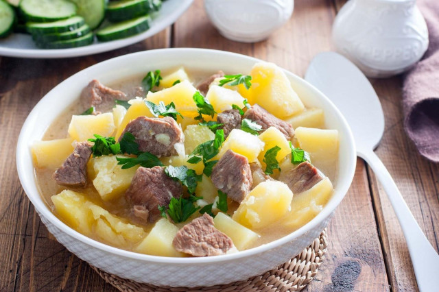 Beef with potatoes stewed