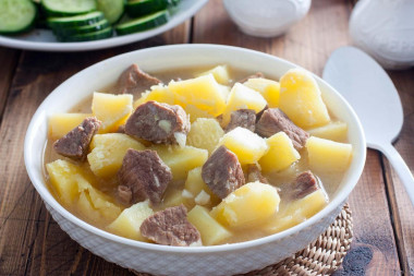 Beef with potatoes stewed