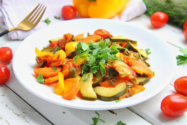 Stewed vegetables in a slow cooker