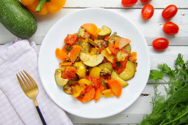 Stewed vegetables in a slow cooker