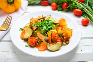 Stewed vegetables in a slow cooker