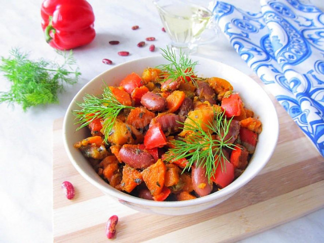 Stewed red beans with vegetables