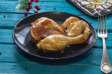 Chicken stewed in the oven