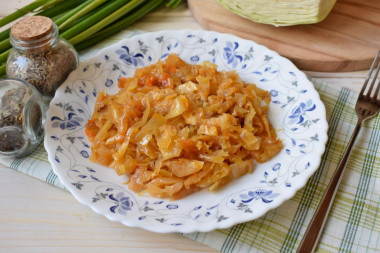 Stewed cabbage in a pressure cooker