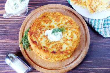 Potato tortillas in a frying pan