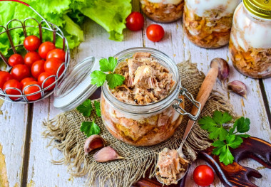 Stewed pork in a slow cooker