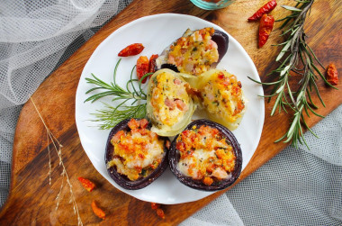 Stuffed onion baked in the oven