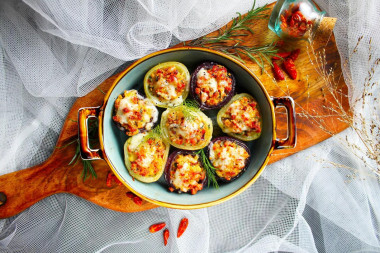 Stuffed onion baked in the oven