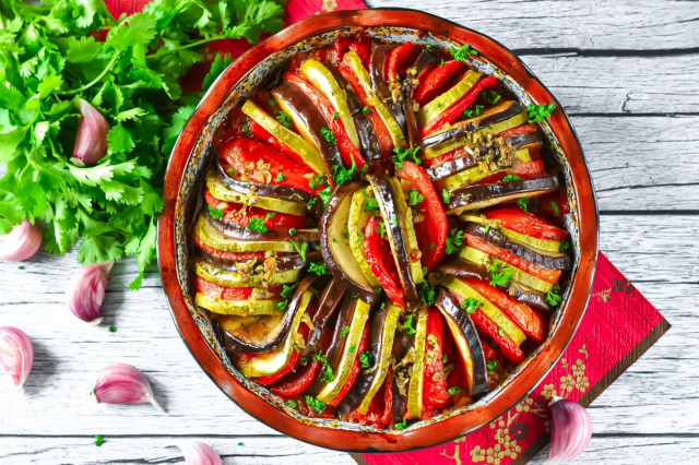 Classic ratatouille in the vegetable oven