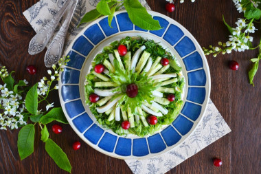 Salad with squid cucumbers eggs