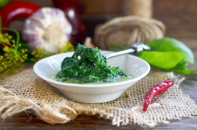 Spinach puree