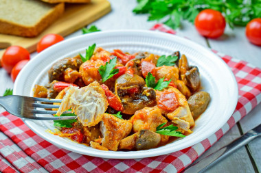 Chicken with mushrooms in a slow cooker