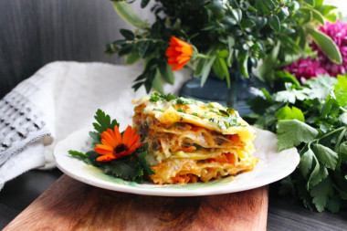 Classic vegetable lasagna at home