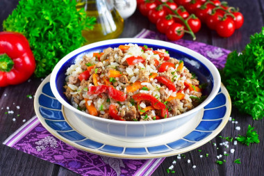 Pilaf with minced meat