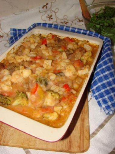 Vegetable stew with pork with cabbage and potatoes