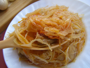 Cabbage with mushrooms in a slow cooker