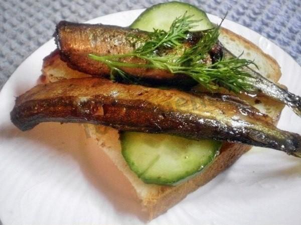 Homemade capelin sprats with liquid smoke