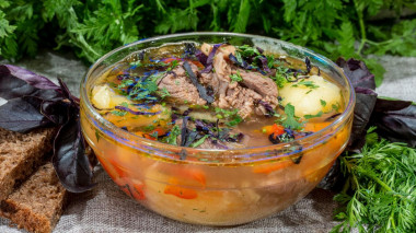 Uzbek mutton shurpa soup