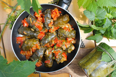 Dolma with tomato sauce