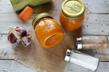 Squash caviar through a meat grinder with tomato paste