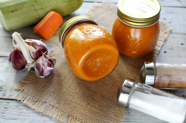 Squash caviar through a meat grinder with tomato paste