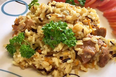 Wild rice pilaf with meat