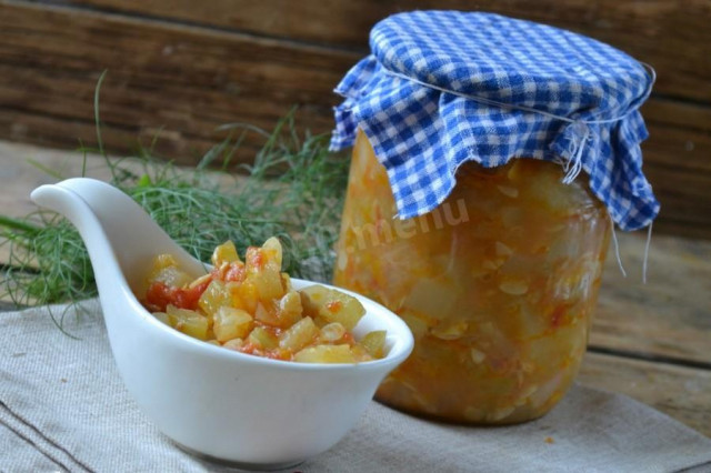 Vegetable stew in a slow cooker for winter