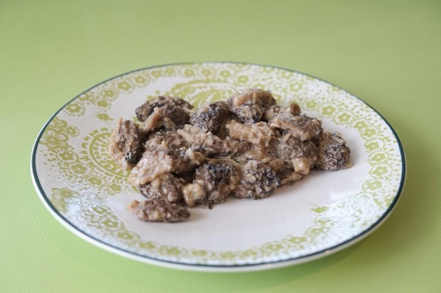 Morels in sour cream