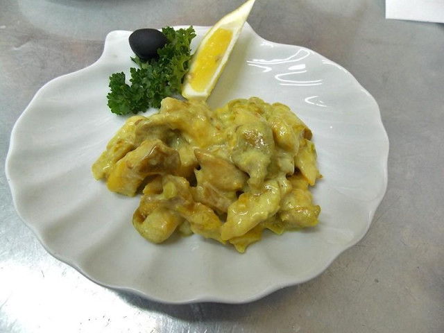 Rapana in cream sauce